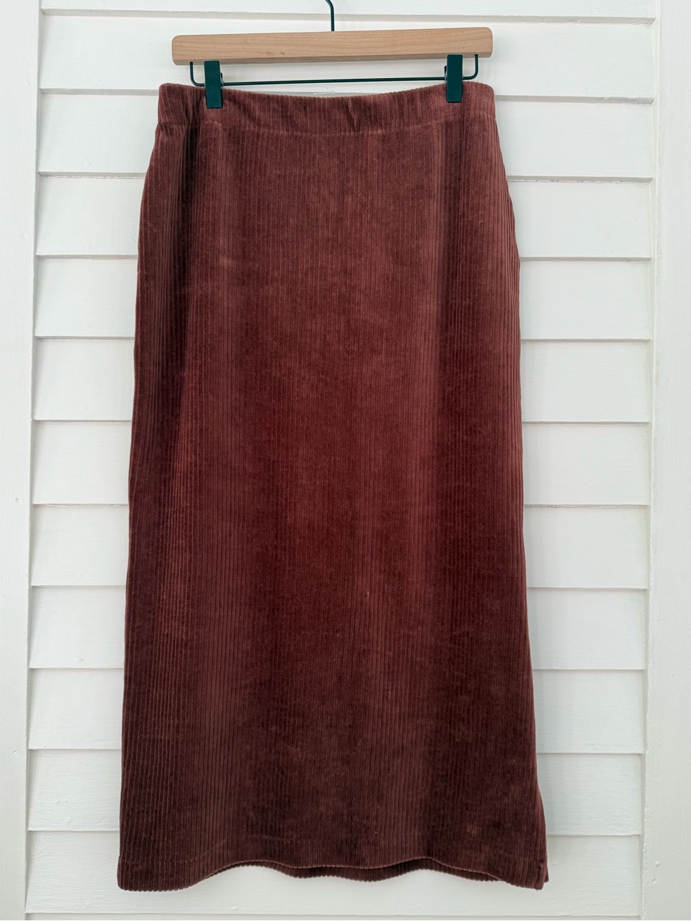 Free People | Dusty Rose Corduroy Midi Skirt Stretch Boho Size Large